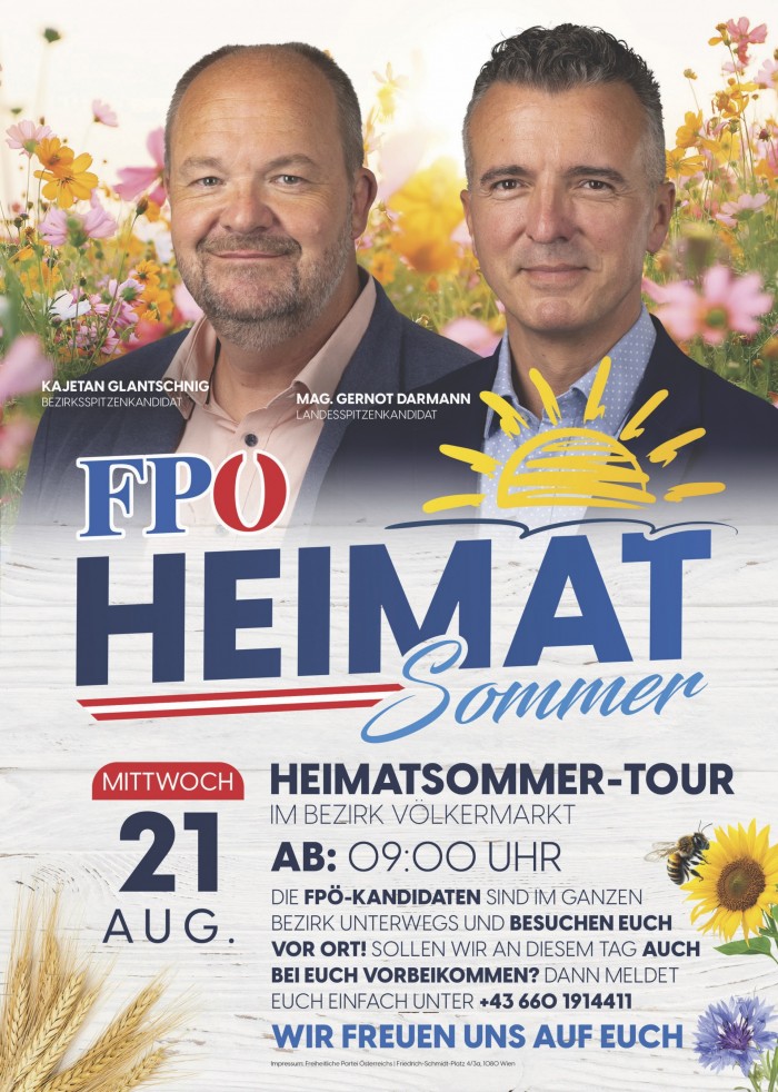 FPÖ-Heimatsommer-Tour: Bezirk Völkermarkt