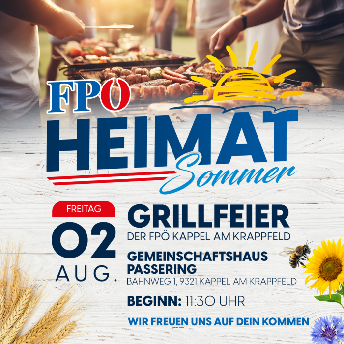 FPÖ-Heimatsommer: Grillfeier der FPÖ Kappel am Krappfeld