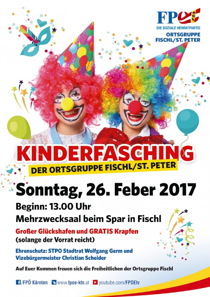 Kinderfasching der Ortsgruppe Fischl-St. Peter