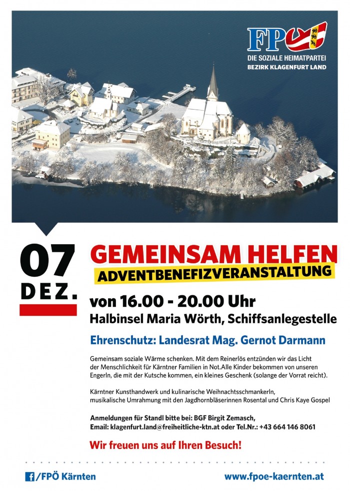 "Gemeinsam helfen" - Adventbenefizveranstaltung in Maria Wörth