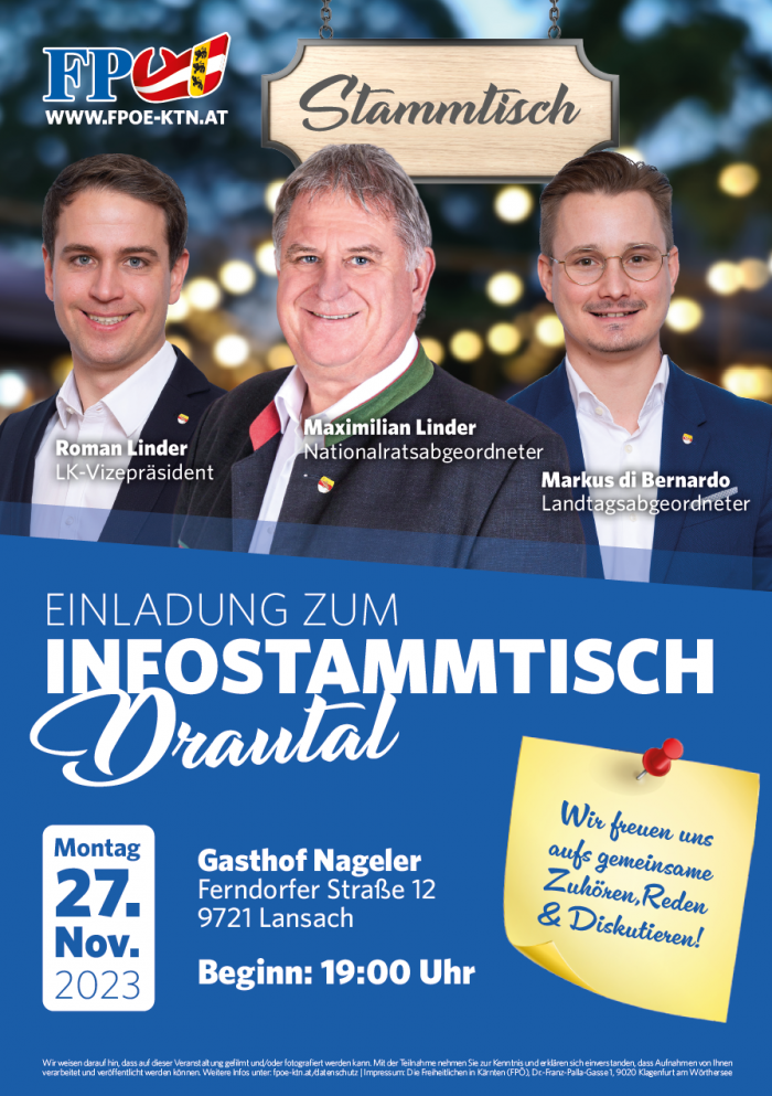 ''Infostammtisch DRAUTAL'' der FPÖ Villach Land