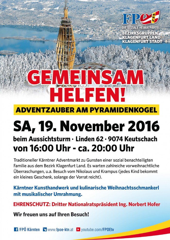 "Gemeinsam helfen" - Adventzauber am Pyramidenkogel