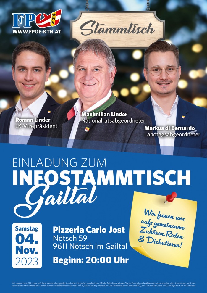 ''Infostammtisch GAILTAL'' der FPÖ Villach Land