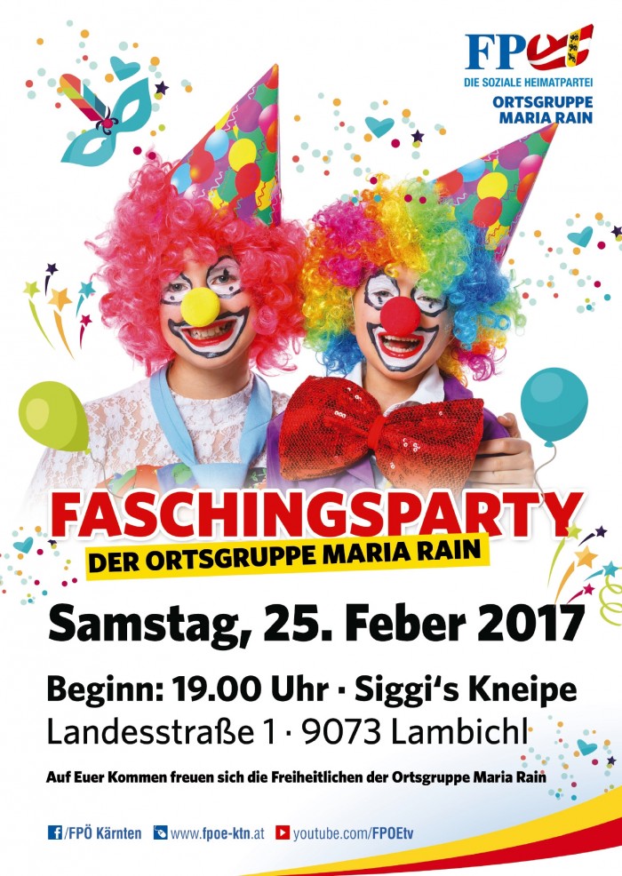 Faschingsparty der Ortsgruppe Maria Rain